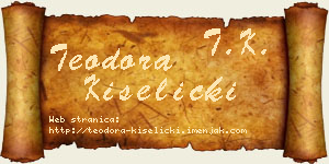 Teodora Kiselički vizit kartica